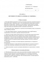 Правила внутреннего трудового распорядка ДГ «Машенька»